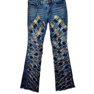 biezhi-jeans womens jeans trashed/distressed denim size 25 (5)